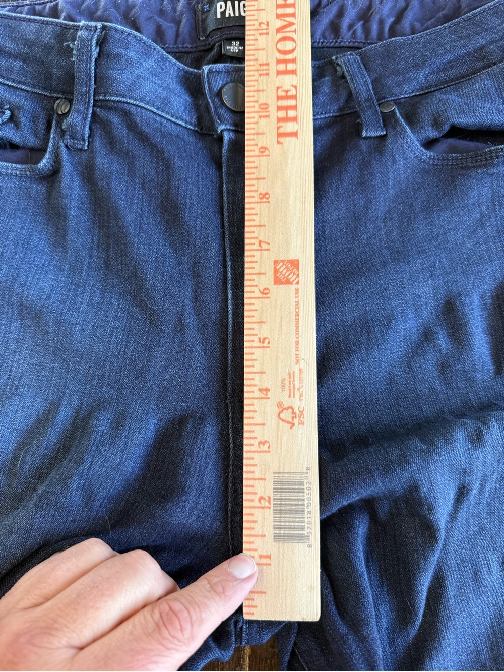 PAIGE Hoxton Ankle Harla Dark Indigo High-Rise Skinny Jeans Size 32x29 - Picture 6 of 8